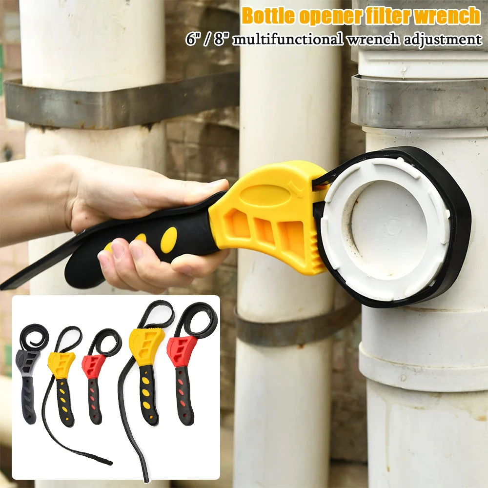 

Hand tools Wrench Universal Multi Tool Pipeline Adjustable Spanner Rubber Strap For Any Shape Opener Car Repair Home Tools