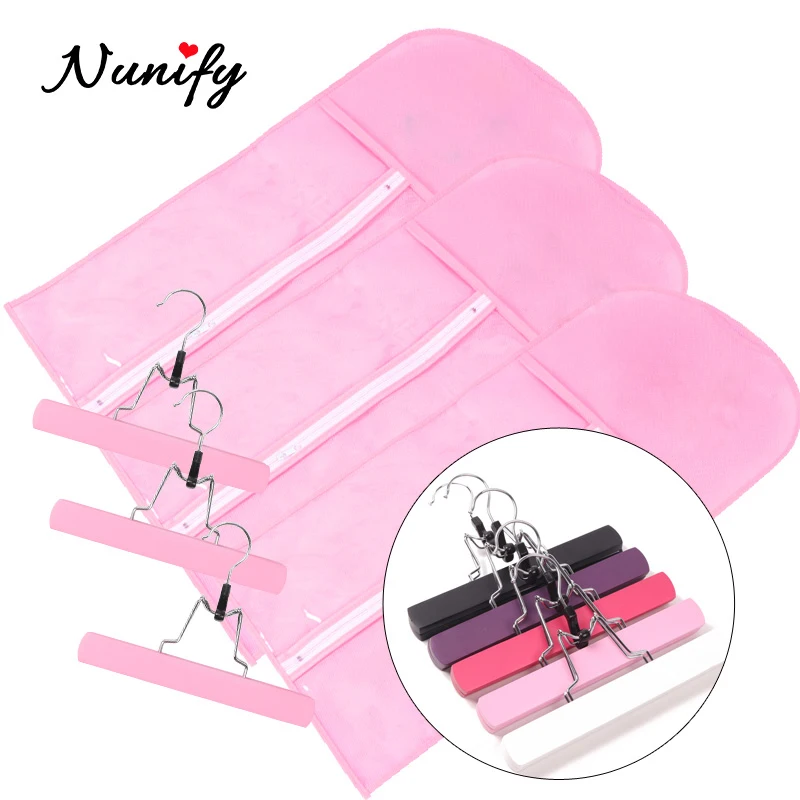 Wig Storage Bag With Hanger For Virgin Hair Black Anti Dust Pack Holder Support Display Hair Extensions Non-Woven Transparen Bag