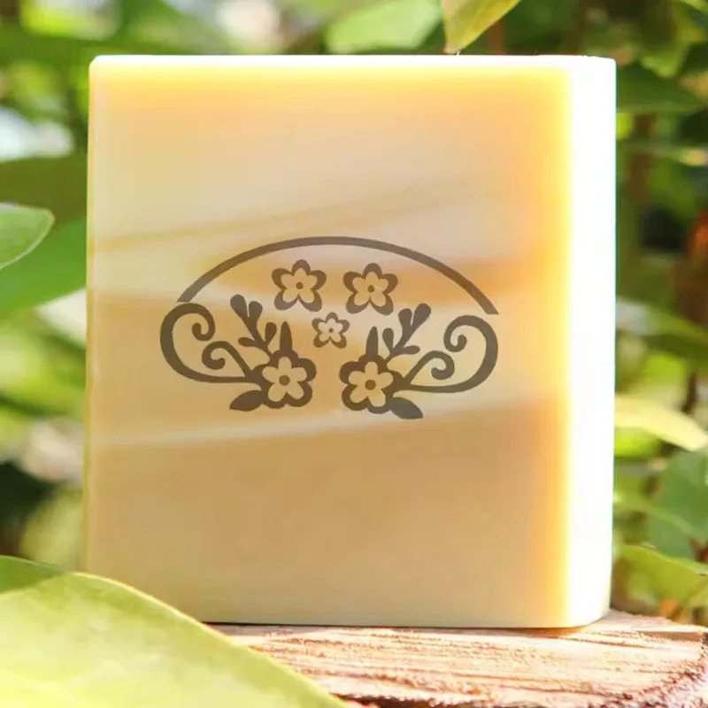Цветочная прозрачная печать ручной работы из натурального мыла без ручки