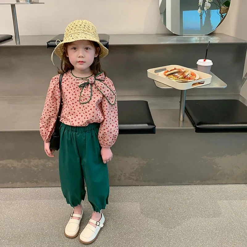 

Girls flowers shirts new spring autumn cotton long sleeve tops children's casual clothing girls baby fashion shirts P4 575