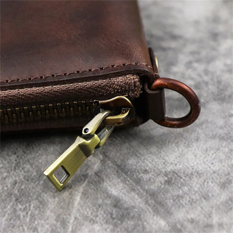 Vintage high-quality men's women's real cowhide small wallets fashion casual natural genuine leather coin purse card holder bag