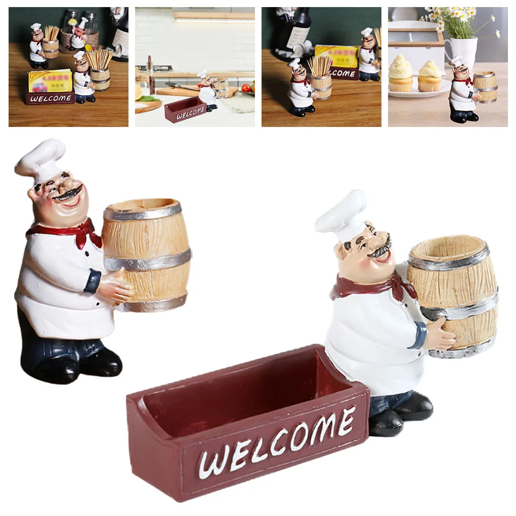 Реалистичная статуя шеф-повара держатели для зубочисток повар украшения стола