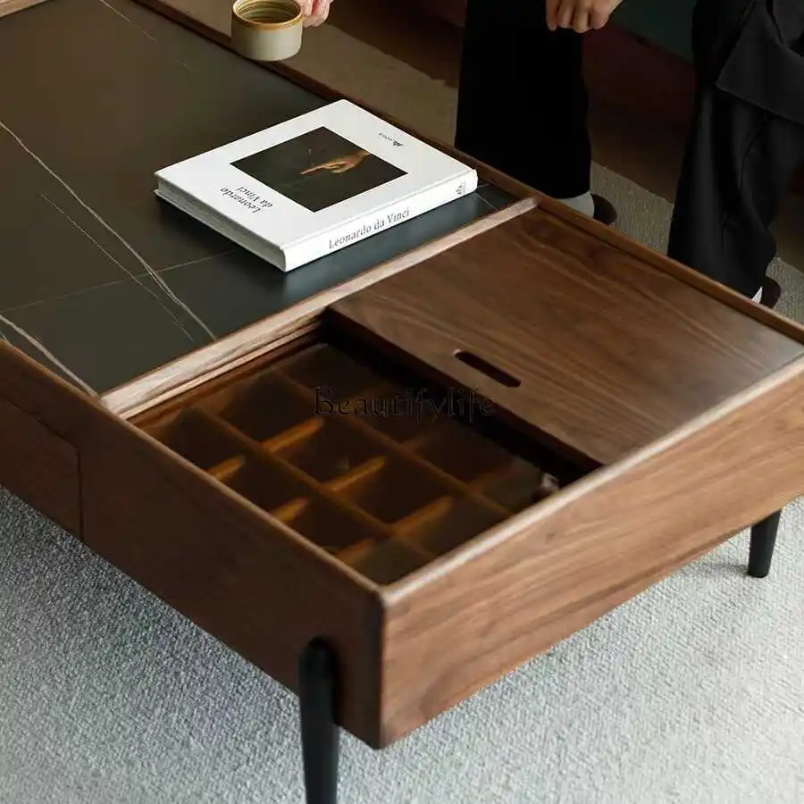 Североамериканский журнальный столик из черного ореха современный простой