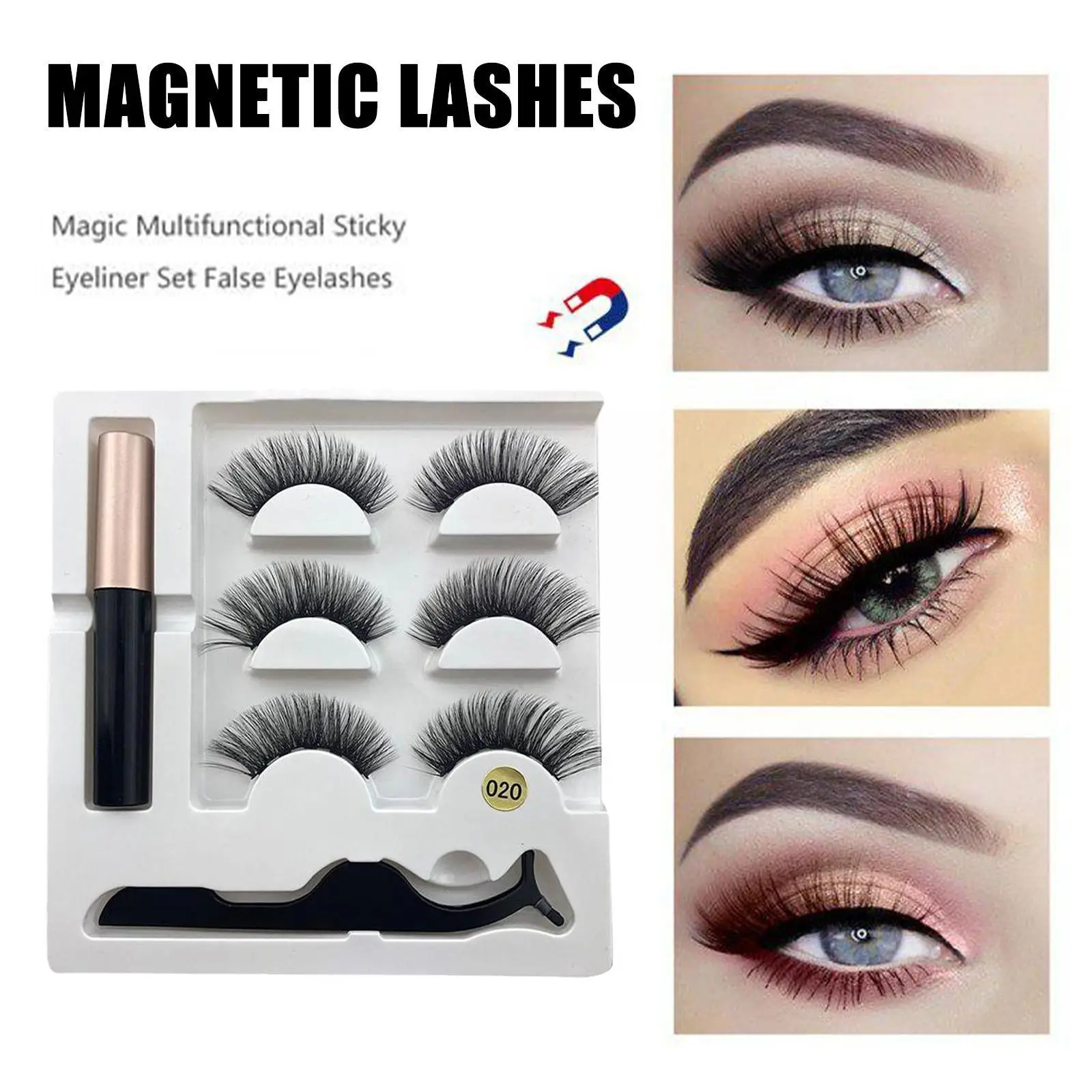 

3D Magnetic Eyelashes Magnets Handmade Makeup Mink Eyelashes Extended Eyelashes False False Dropship Reusable Eyelashes Z4T3