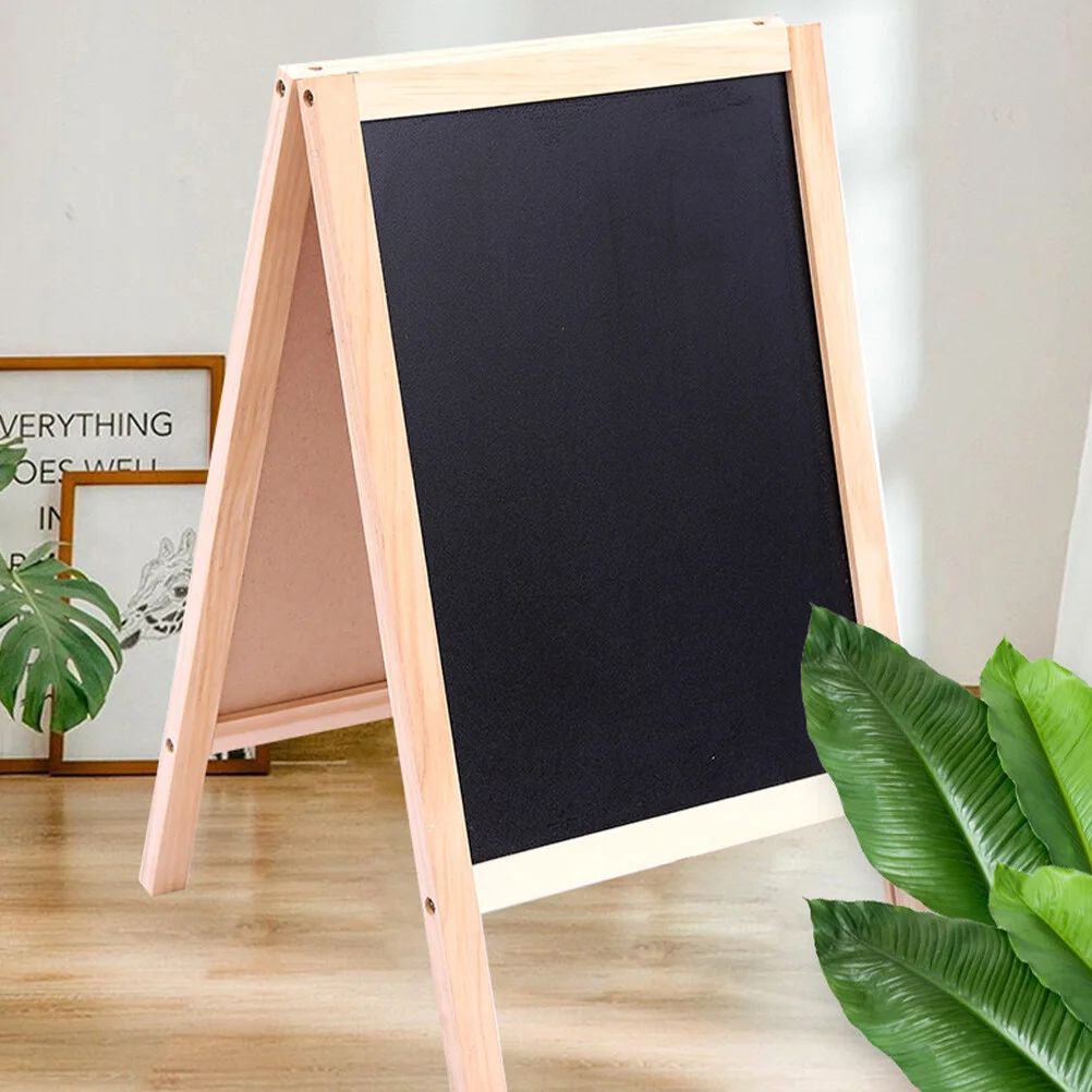 

2 Pcs Decorate Kids Drawing Pad Double-sided Blackboard Whiteboard Vertical Students Chalkboard Wood Erasable Child Writing