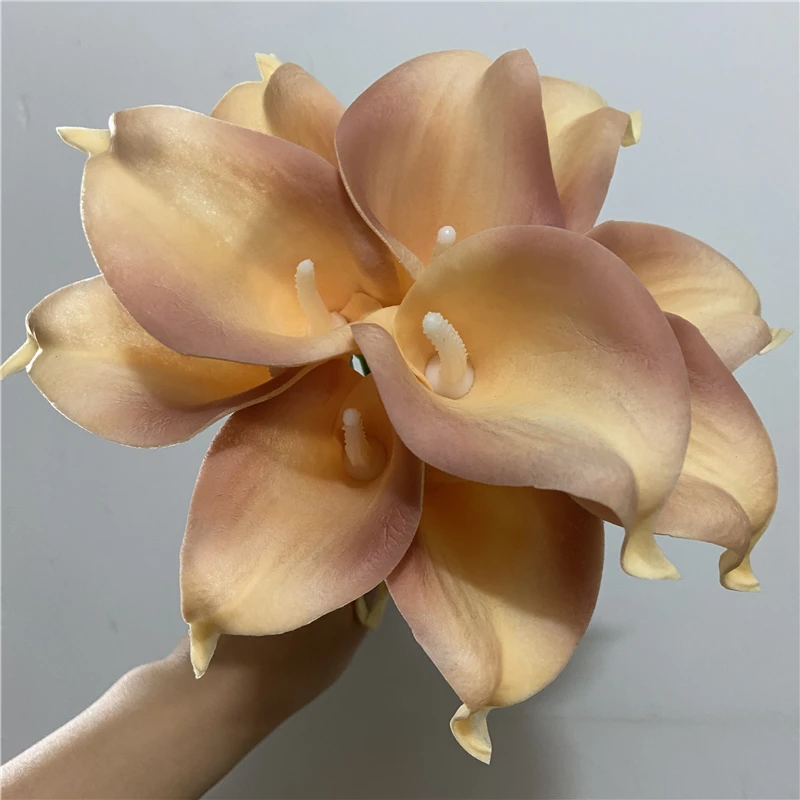 

10Pcs High Quality Real Touch Calla Lily Artificial Flowers Calla Lily Bouquet For Wedding Bouquet Bridal Home Flower Decoration