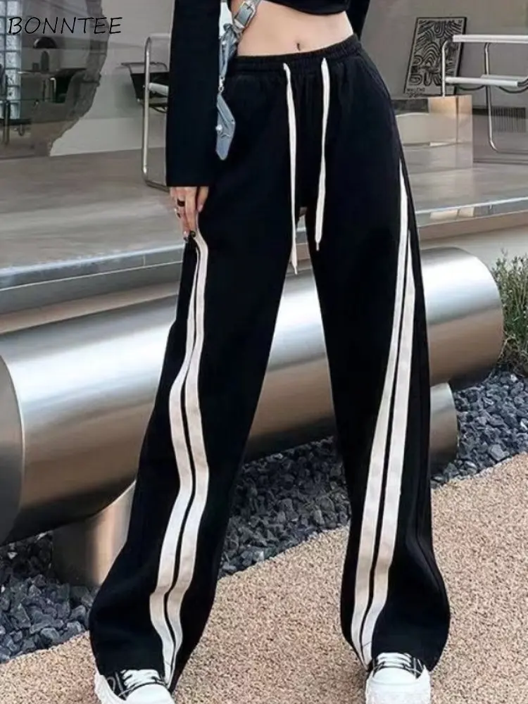 

Брюки женские свободные однотонные в стиле пэчворк, Модные Повседневные базовые уличные классические универсальные в стиле хип-хоп, весна