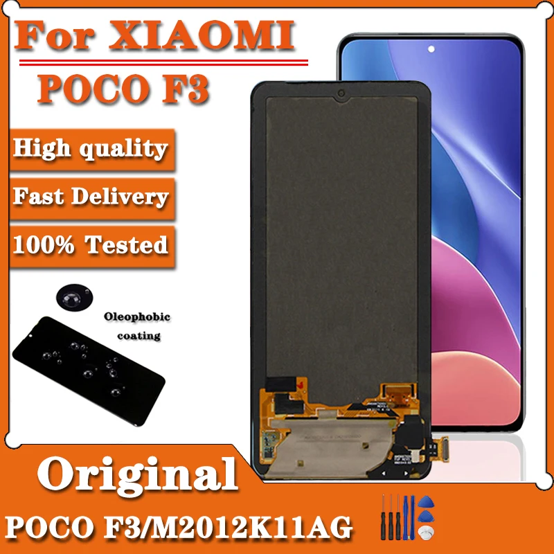 

6,67 "оригинал для Xiaomi Poco F3 M2012K11AG ЖК-дисплей с рамкой Сенсорная панель дигитайзер для Xiaomi 11i Mi11i Mi 11i
