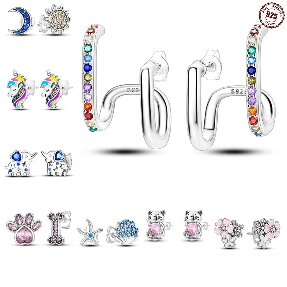 Женские серьги-кольца из серебра 2023 пробы с фианитами