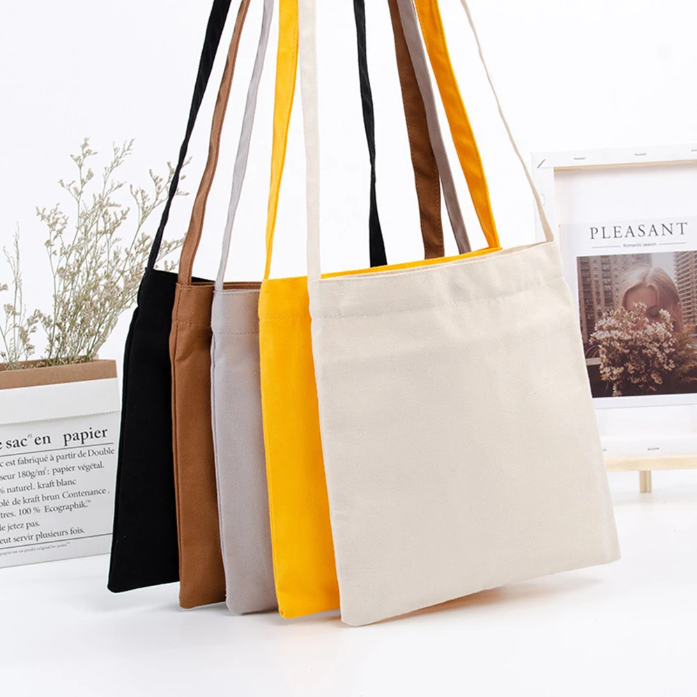 

Хлопковые холщовые сумки, сумка для покупок через плечо, Экологически чистая Женская Складная Сумка-тоут, портативные сумки для хранения ручек
