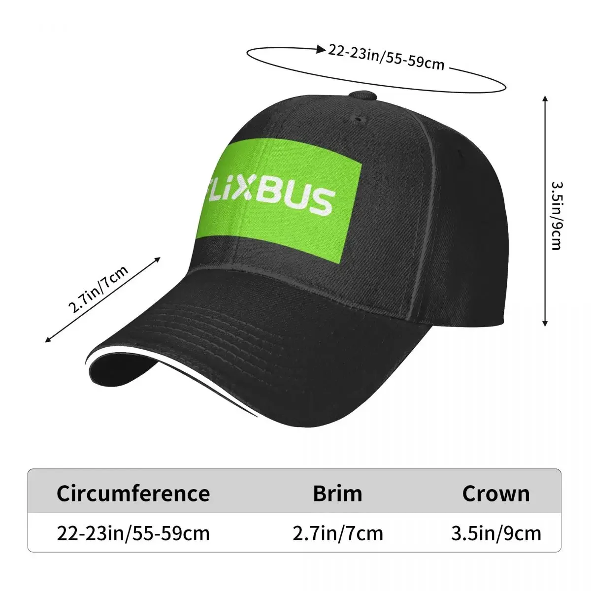Бейсбольная кепка Flixbus с защелкой на спине пляжная прогулка мужские шапки