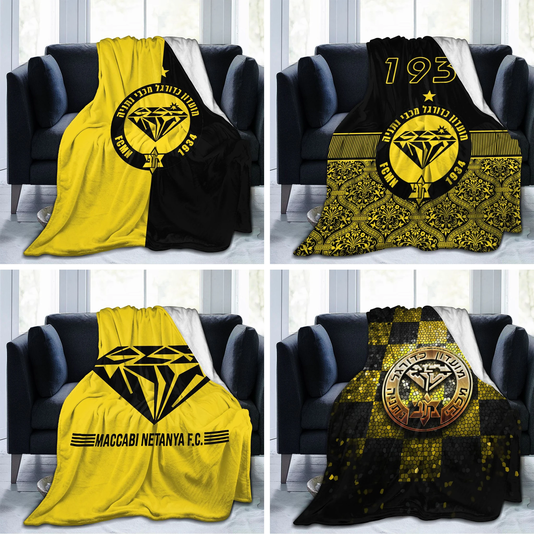 

Фланелевое Одеяло с 3D принтом, Maccabi, Нетанья, теплое одеяло для кровати, для путешествий, кемпинга, гостиной, дивана, спальни, декоративные подарки