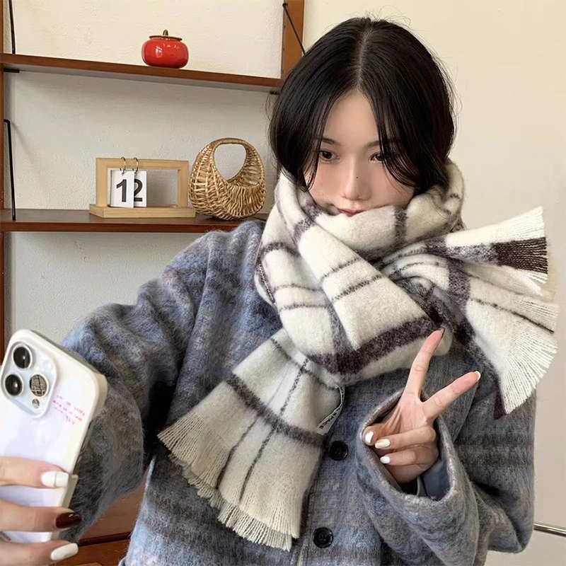 New Soft Winter Women's Cashmere Scarf Wearable Blanket Multi-style Warm Tassel Thickened Wrap Shoulder Cape