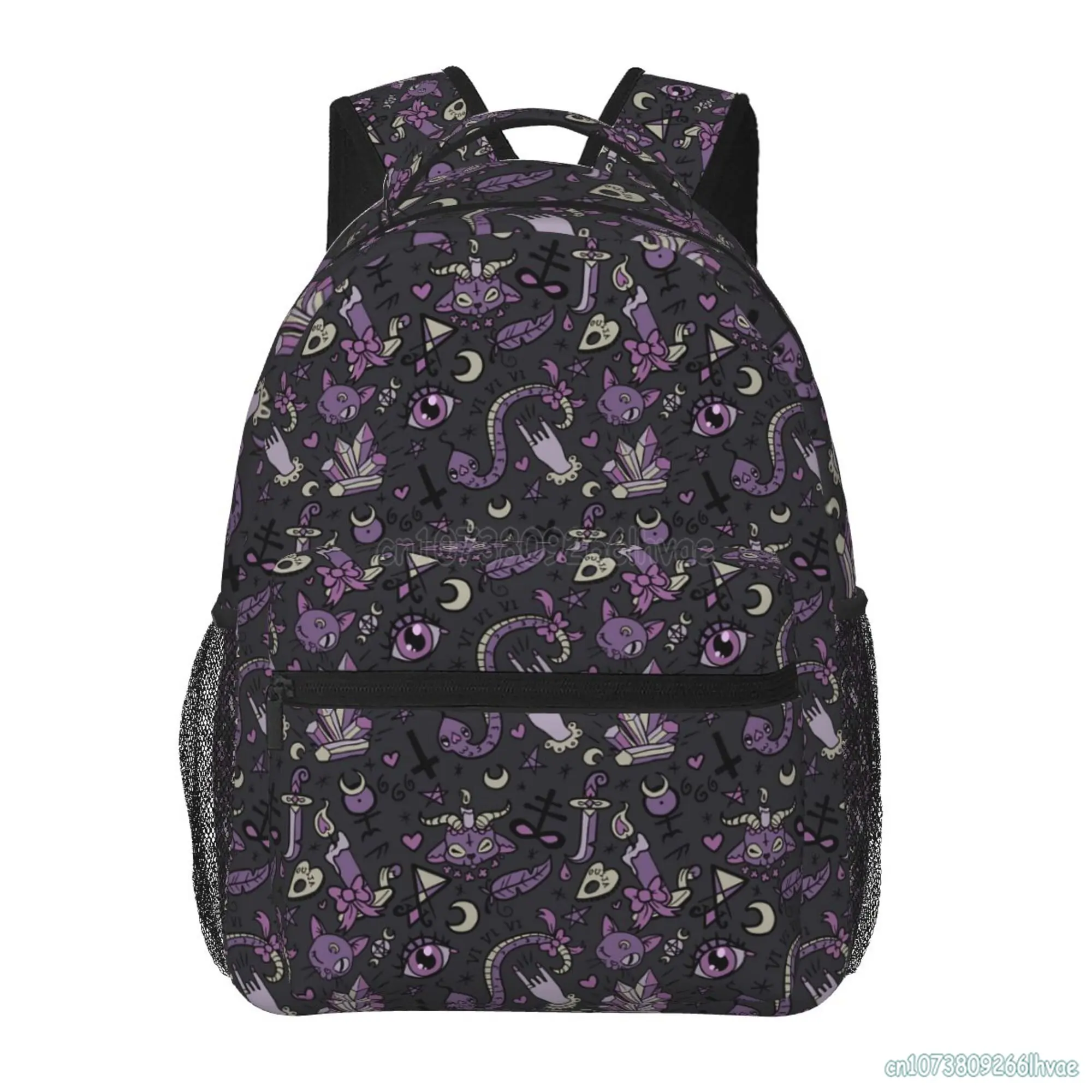 Purple Black Goth Spooky Travel Backpacks School Back Pack for Boys Girls Large Capacity Waterproof Laptop Backpack Daypacks