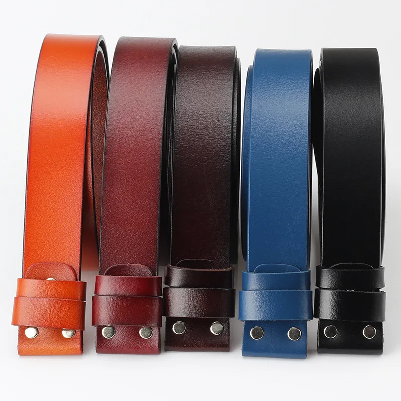Men's Genuine Cowhide Leather Belt Without Buckle DIY Belt Accessories 3.8cm Cowboy 5 Colors Belts