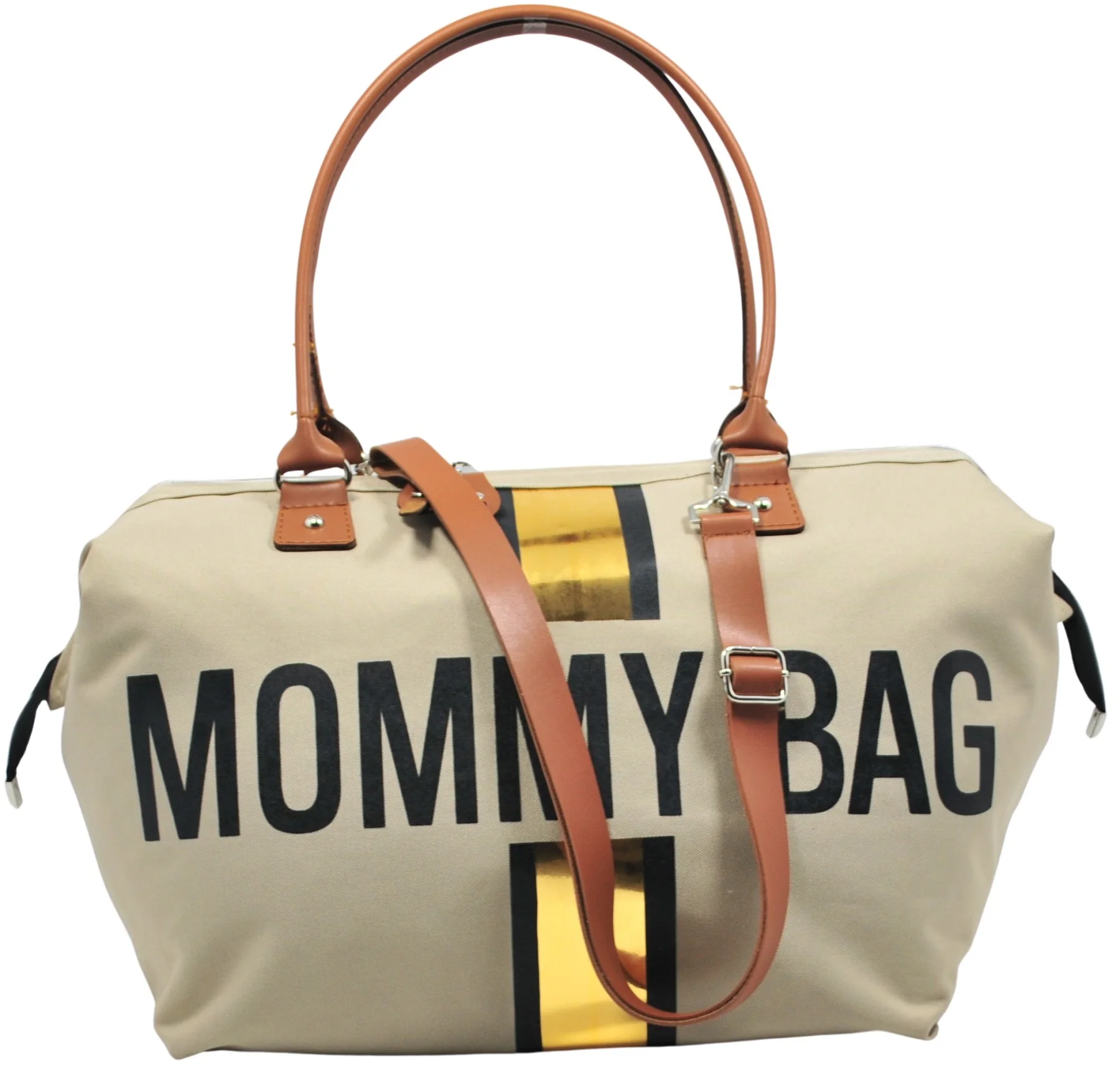 

Сумка Babysi для мамы, эксклюзивный дизайн, золотистая полосатая бежевая сумка для мамы, уход за ребенком, женская сумка