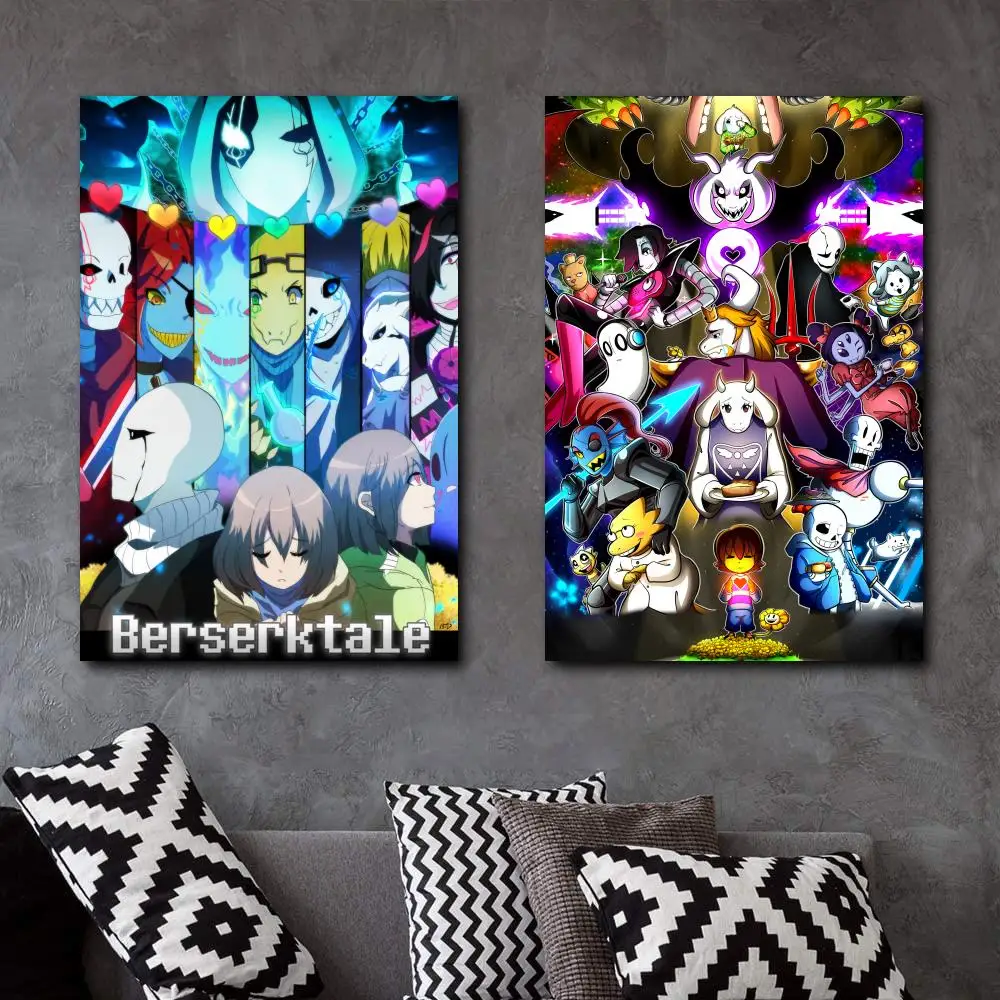 

Undertale Backdrop Poster Video Game Party Canvas Art Poster and Wall Art Picture Print Modern Family bedroom Decor Posters