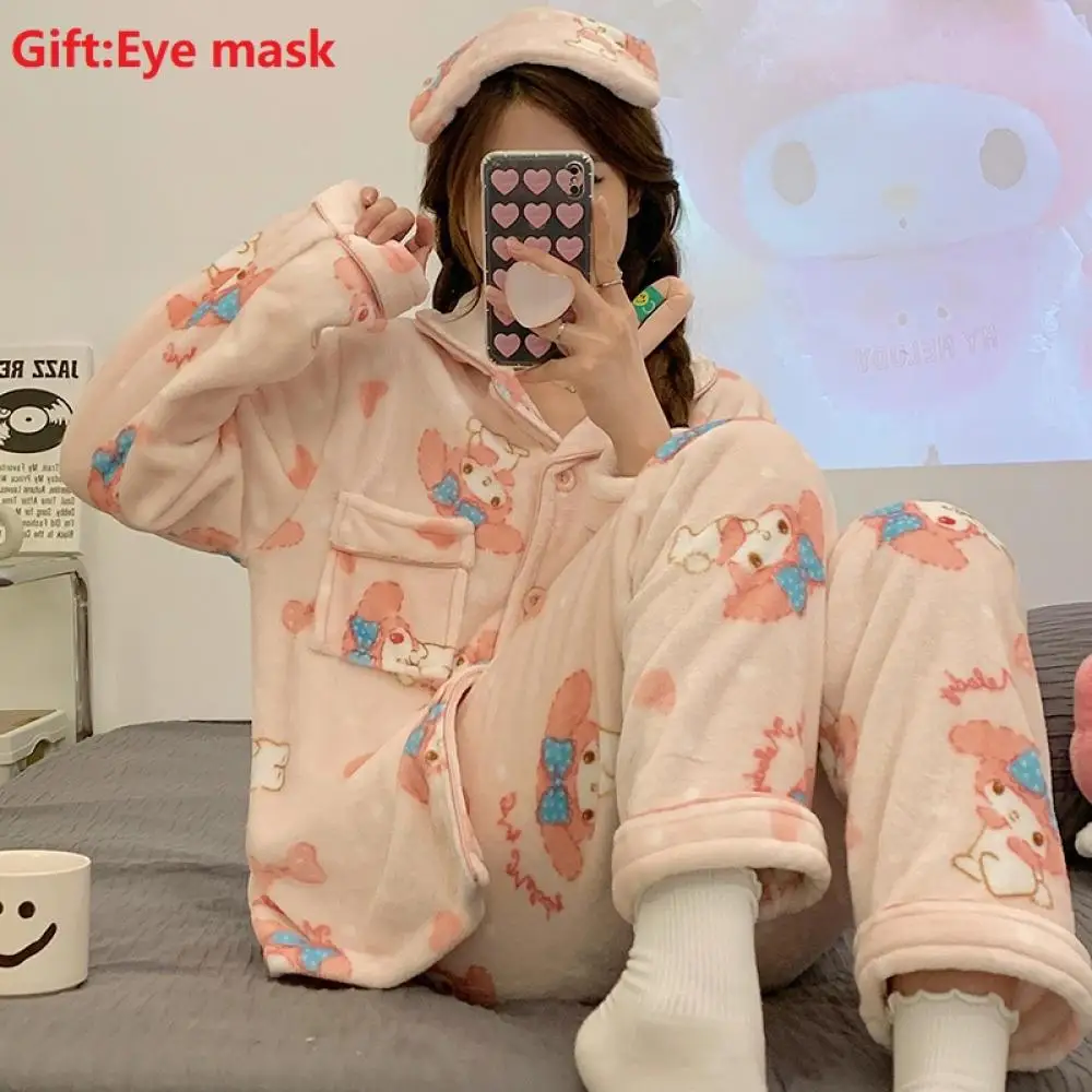 2 шт. плюшевые женские пижамы Hello Kitty Sanrioed