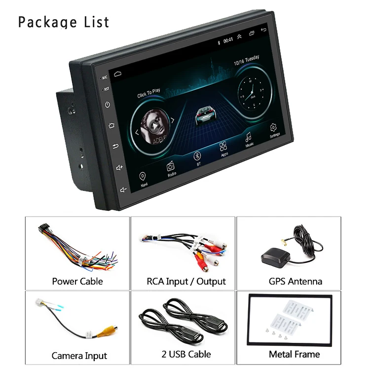 Touch Screen Universal Autoradio 7 inch 2 din GPS 1+16G Android Car Radio Player enlarge