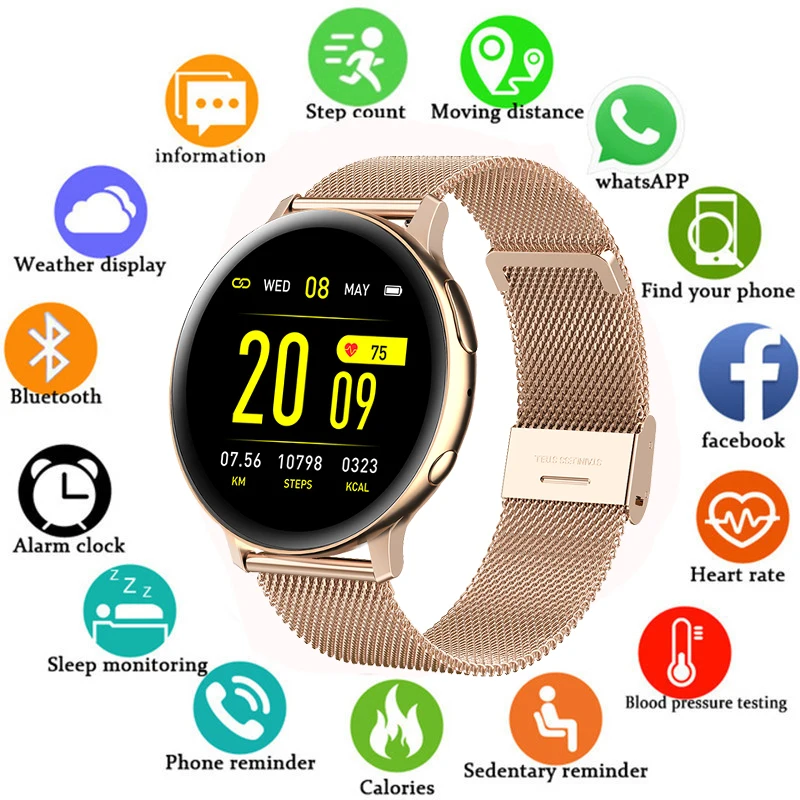 

2022 New full screen touch women smart watch Support bluetooth headset connection call dial smartwatch blood pressure monitoring