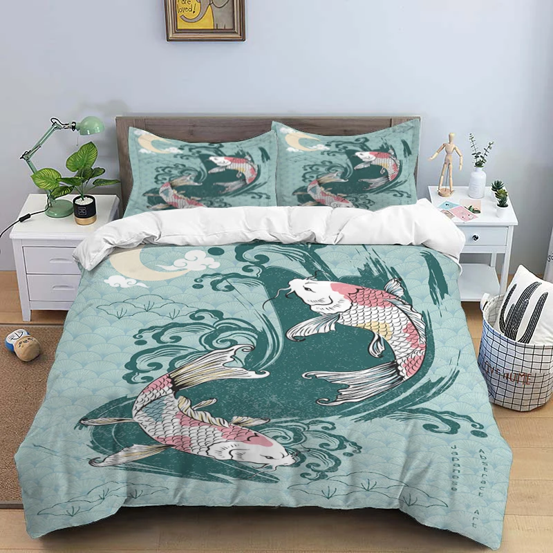 

Комплект постельного белья Yin Yang Tai Chi Fish HD с художественным принтом, детское семейство, двуспальная кровать, пододеяльник, наволочка, Комплект постельного белья