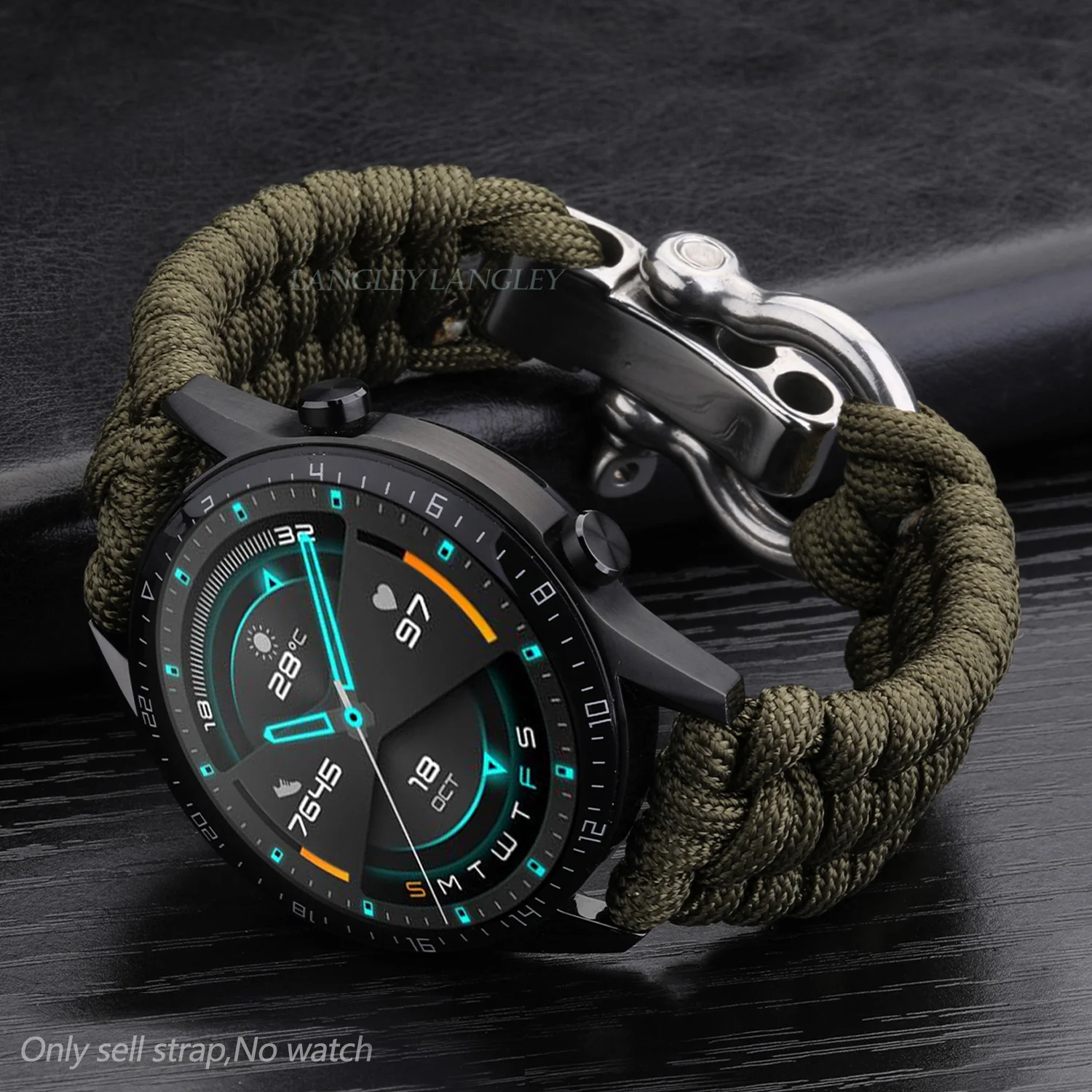 20 22mm Strap for Samsung Galaxy Watch 4 3 41mm 45mm Watch Band 42mm 46mm for Huawei Watch GT 2e Adjustable Buckle Rope Bracelet