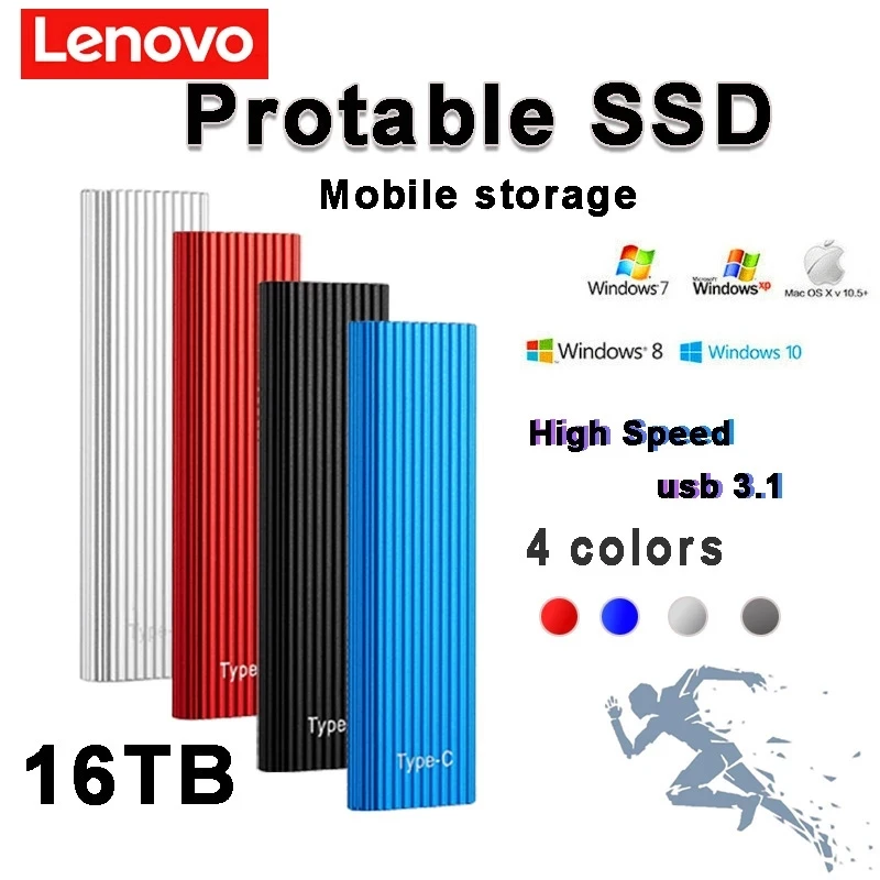 

100% Original SSD High Speed External Hard Drive SSD 16TB TYPE-C Mobile External Computer Solid State Drives for Laptops Desktop