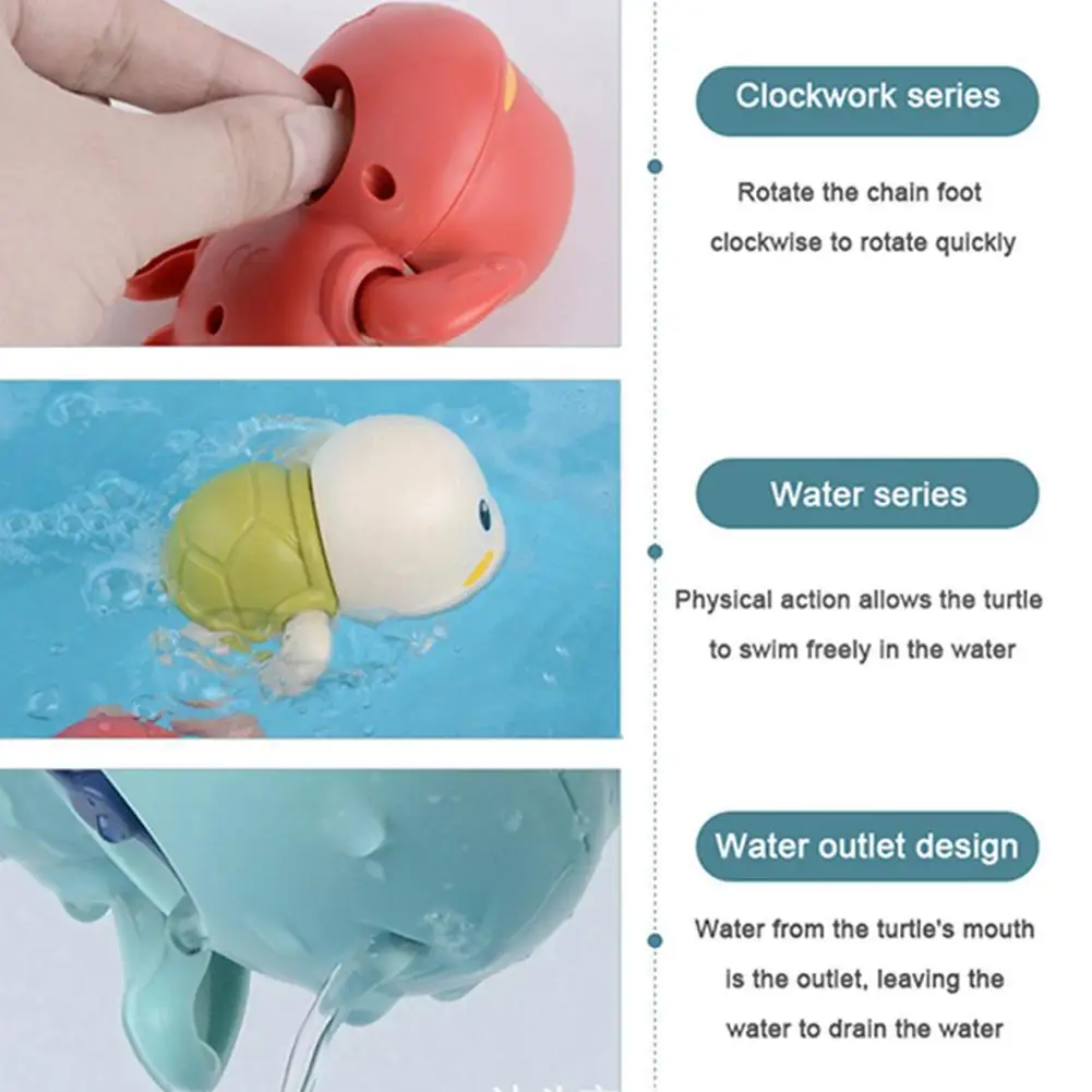Little Animal Windup Bathing Toy For Kids Baby Bath Water Play Cool Swimming Little Animal Spring Up Chain Kid Toy Toys For Baby