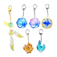 anime genshin impact keyrings acrylic game figure venti eye of god key chains funny bags car keychain pendant decor fans gift