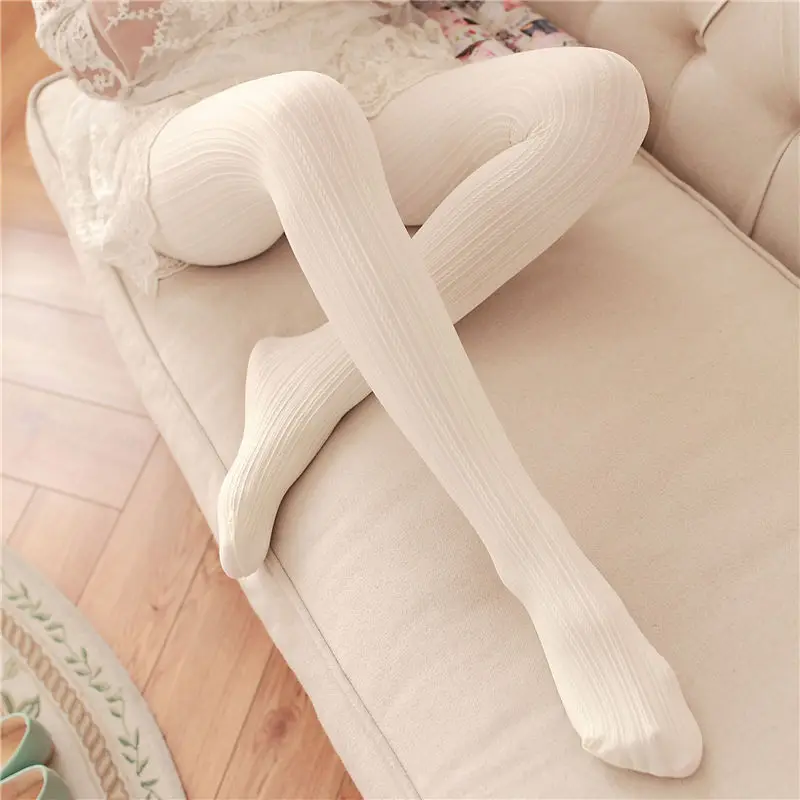 Пикантные кружевные вязаные хлопковые колготки