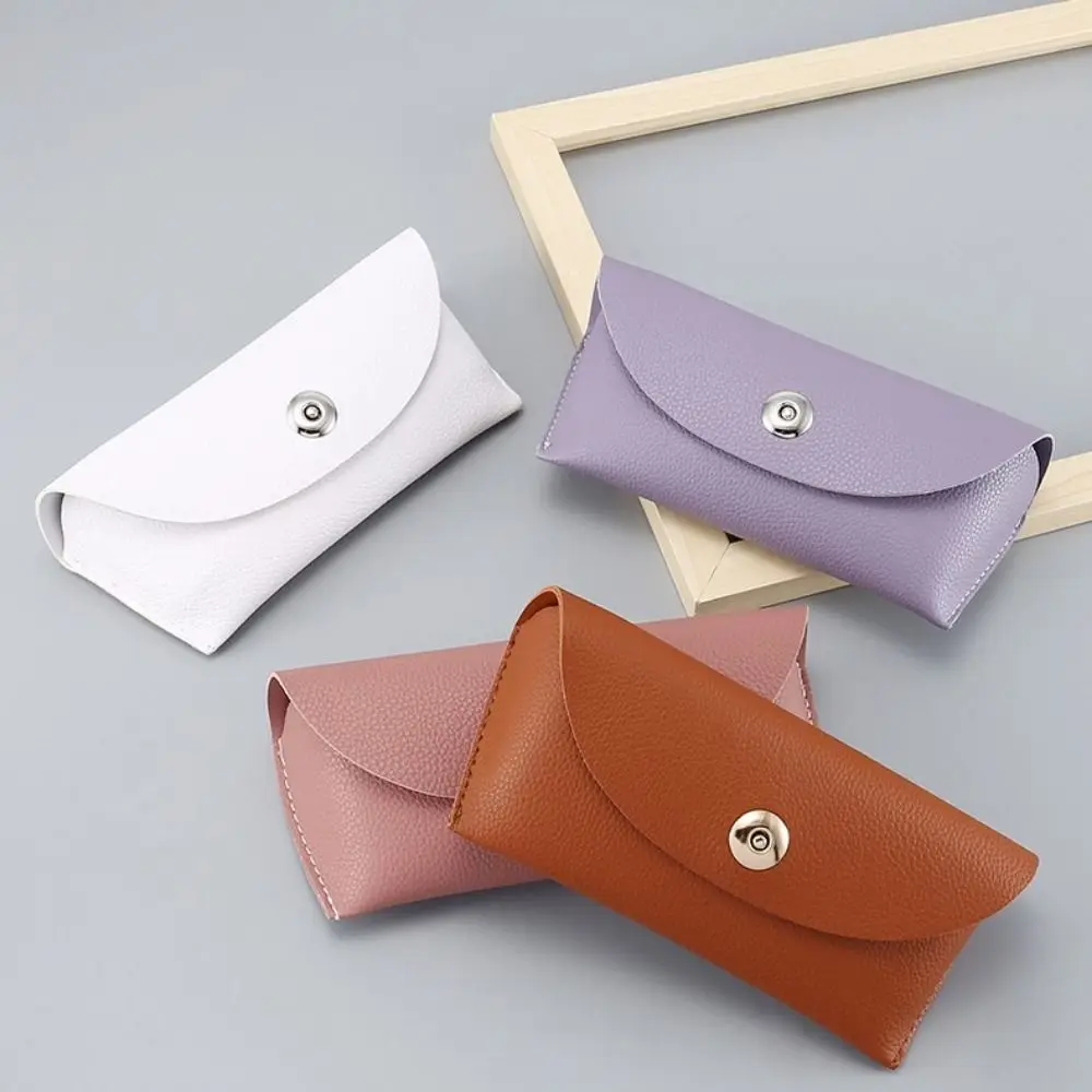 

Новинка, сумка для очков, кожаные очки с зернистой текстурой личи, женская модель солнцезащитных очков, яркая фиолетовая, телесная, розовая, Высококачественная сумка для очков