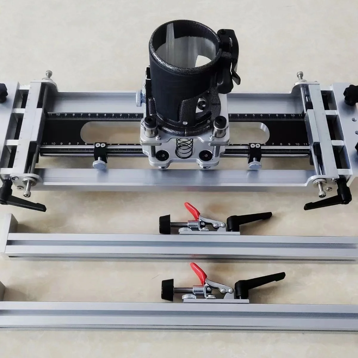 Невидимые петли 2-в-1, крестовые петли, инструмент для прорезания, дверь из алюминиевого сплава и устройство для прорезания отверстий Qindow, Невидимая ручка