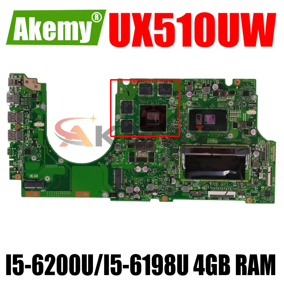 

UX510UW I5-6200U/I5-6198U 4GB RAM GTX960M/GTX950M mainboard For ASUS UX510 UX510U UX510UXK UWK UX510UX UW laptop motherboard