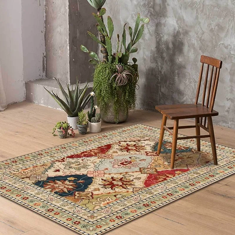 

Carpets Persian Vintage Carpet for Living Room Bedroom Mat Non-Slip Area Rugs Absorbent Boho Morocco Ethnic Retro Carpet