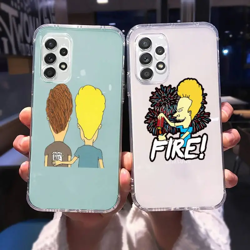 

Cartoon Beavis And Butthead Phone Case Transparent For Samsung Galaxy A S 22 52 20 21 71 10 51 50 12 40 fe ultra plus