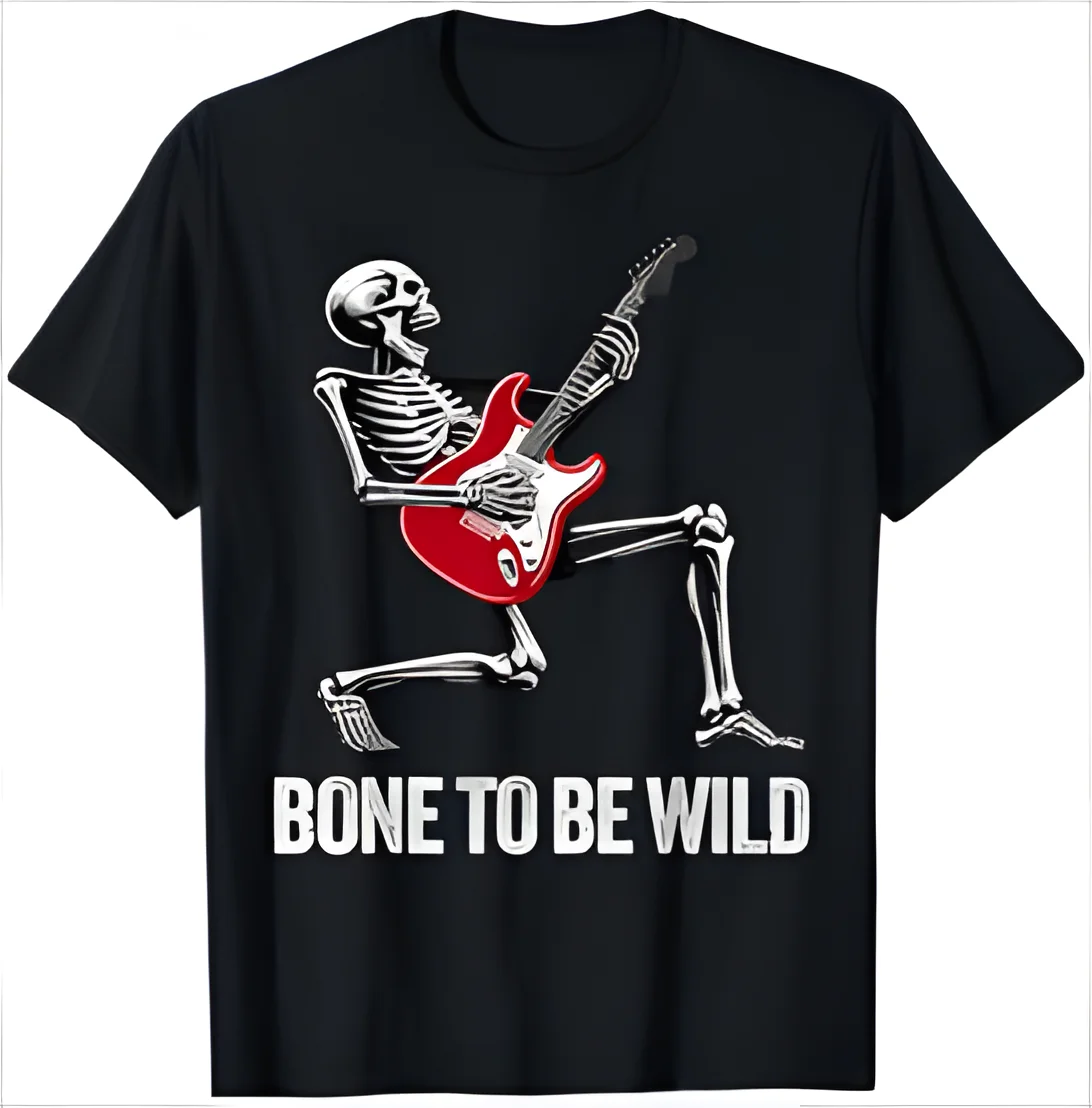 Футболка Bone To Be Wild Skeleton Guitar Riff Music Lover Jam