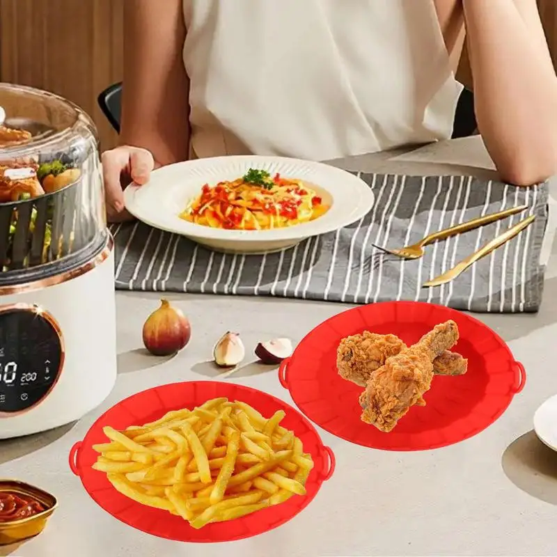 

Silicone Kitchen Accessories Tools Reusable Non Stick Oven Baking Tray Fried Pizza Chicken Basket Kitchen Food Gadgets