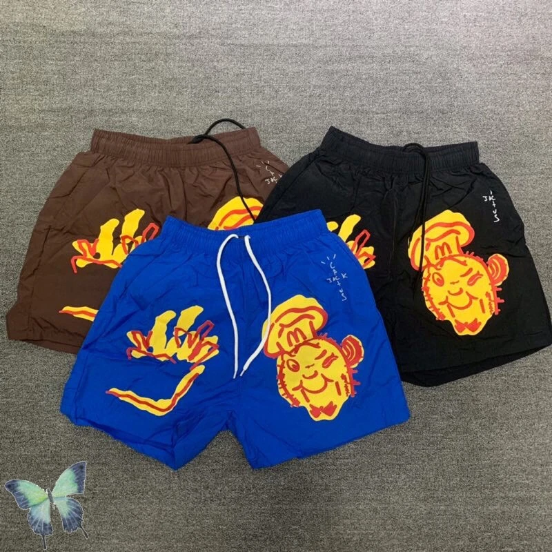 

Funny Cartoon Boy Print Travis Scott Cactus Jack Shorts Athletic Mesh Shorts