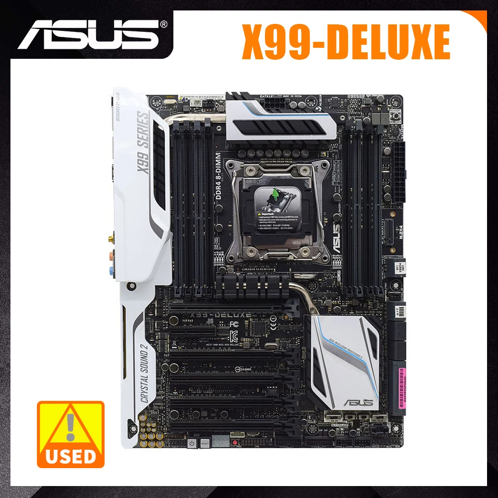 

x99 motherboard ASUS X99-DELUXE LGA 2011 v3 Support Xeon E5 2650 v3 CPU Four-Channel DDR4 64GB M.2 10×SATA III 5×PCI-E X16 ATX