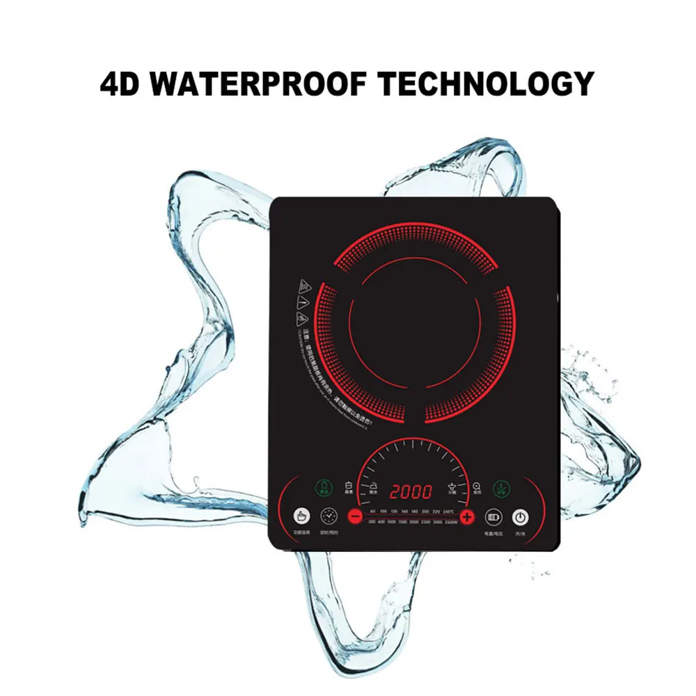 Мощная индукционная плита 3500 Вт бытовая коммерческая сенсорная кухонная 3500вт