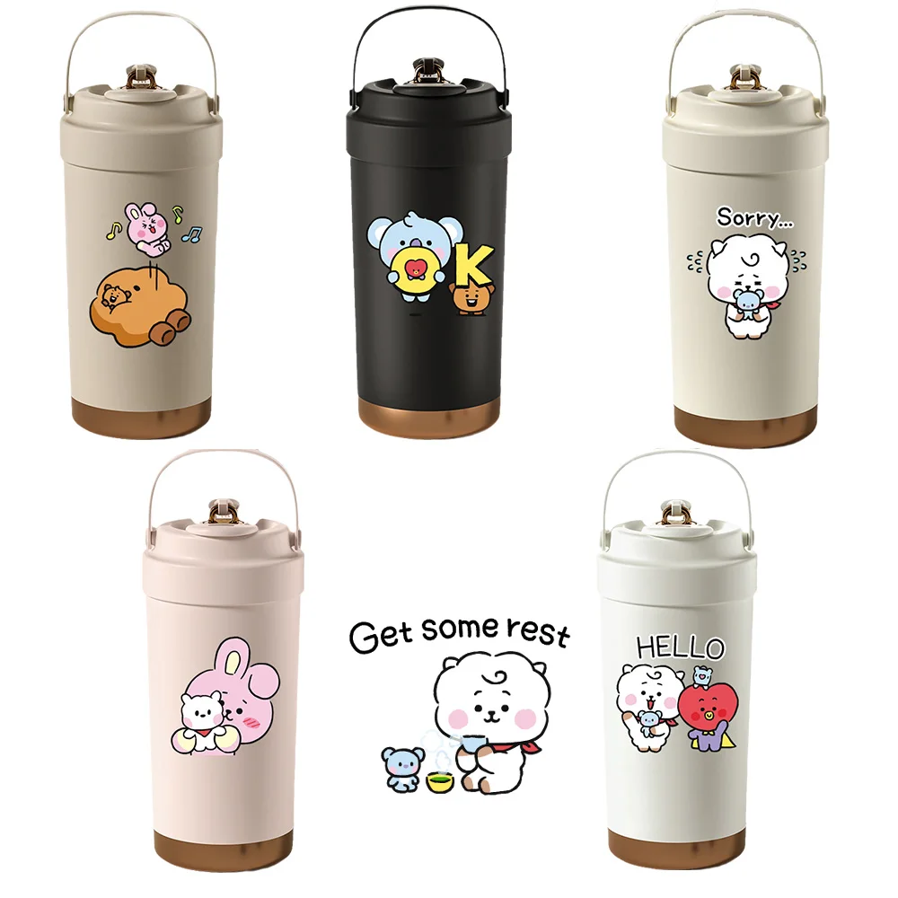Новинка Bt21Ed Kawaii Anime Tata Rj Chimmy 316 термос из нержавеющей стали чашка Милая мультяшная