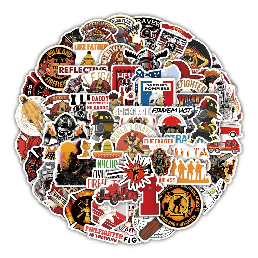

10/30/50PCS New Cartoon Fireman Personalized Creative Sticker Refrigerator ComputerGuitar Motorcycle Waterproof StickerWholesale
