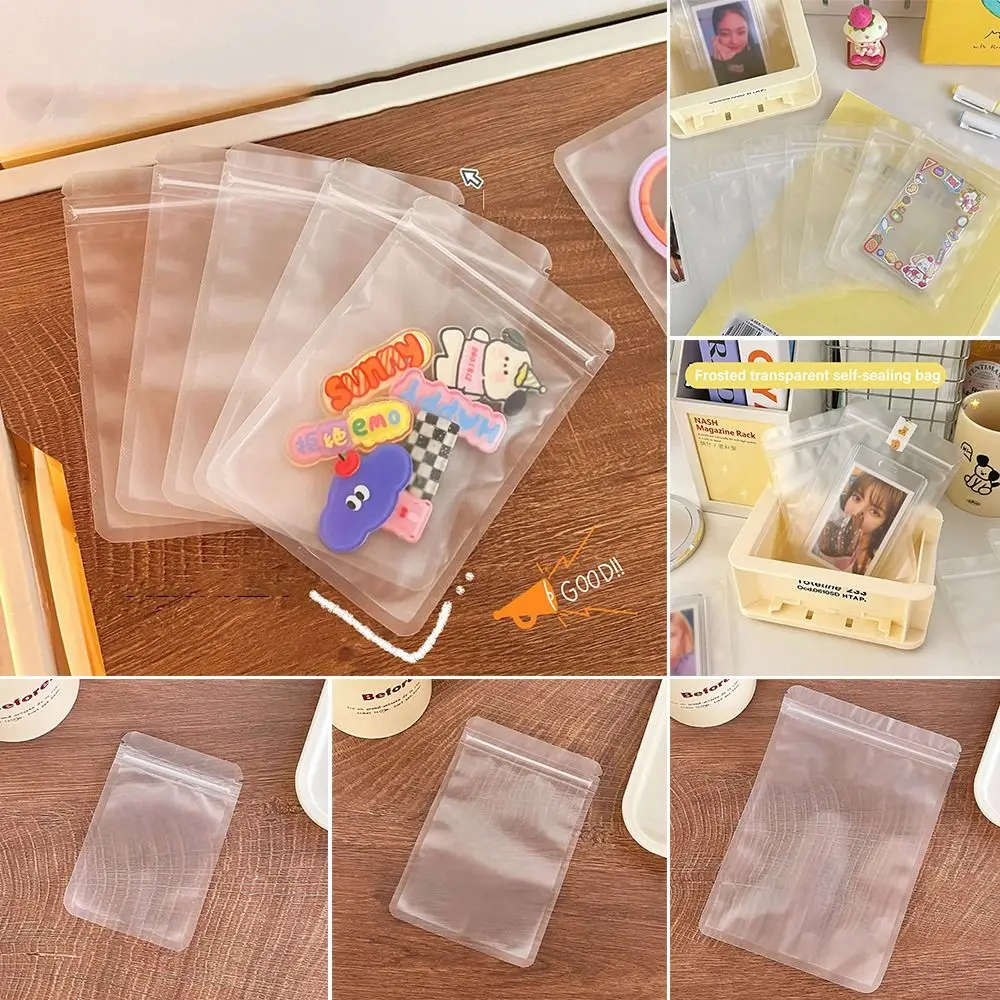 

50PCS PE Jewelry Bag High Quality Matte Self-adhesive Sealed Pocket Transparent Candy Bag Home