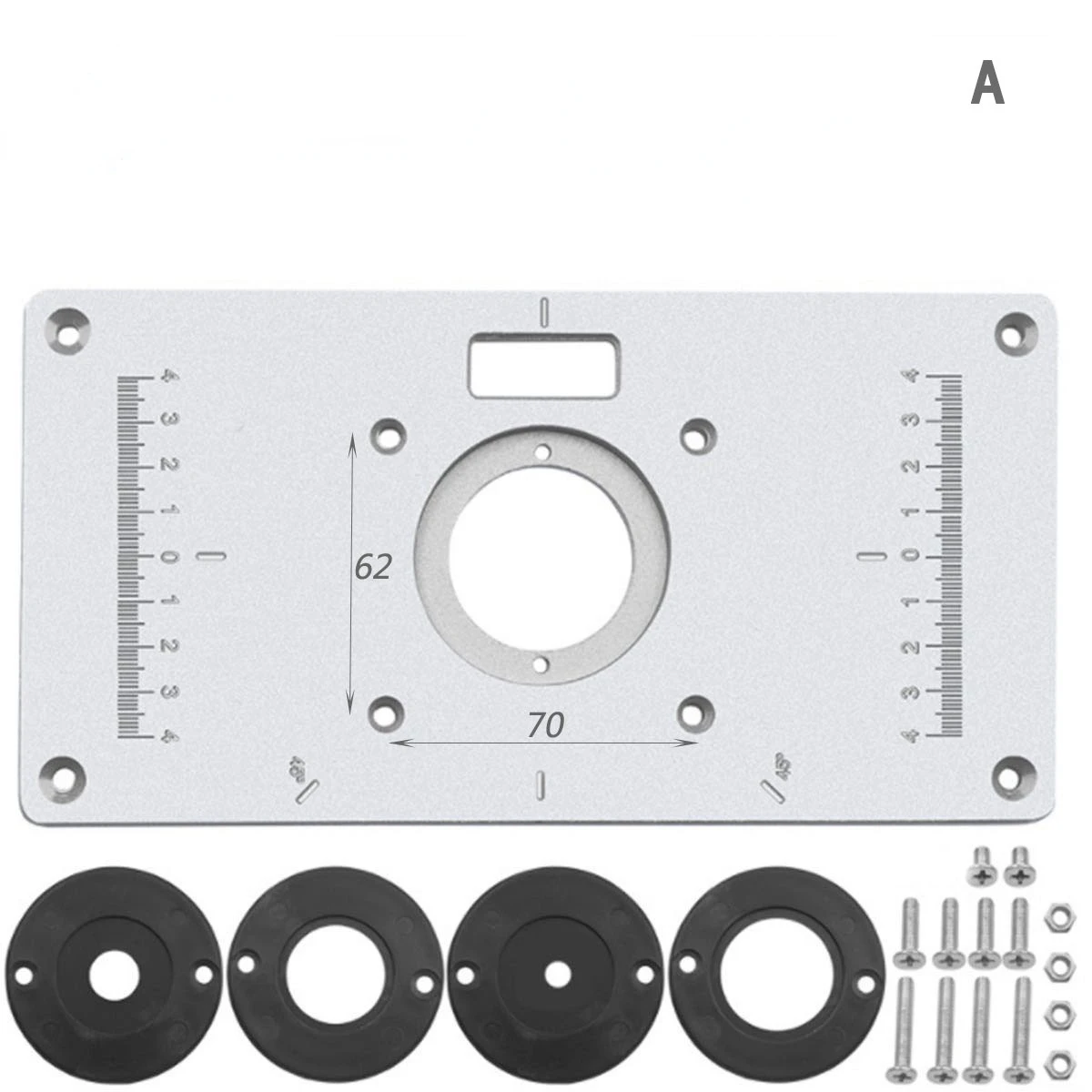 Universal Metal Woodworking Trimming Machine Flip Board Router Table Insert Plate Ring Set Tool | Инструменты