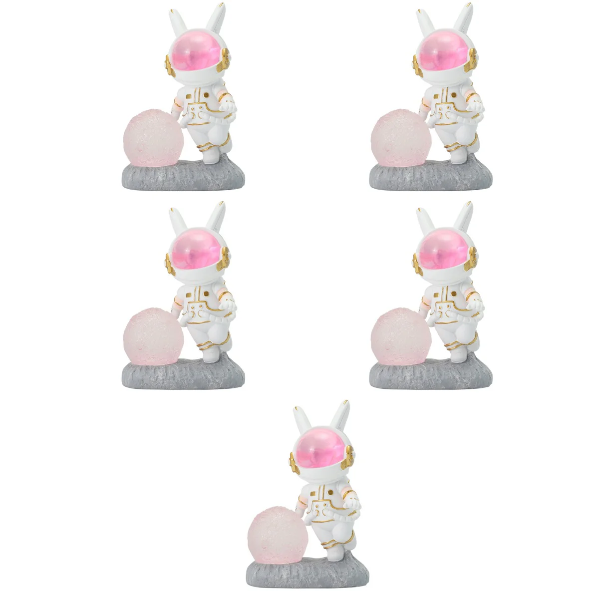 

5pcs Cartoon Bedside Nightlight Lovely Rabbit Astronaut Creative Night Lamp for Bedroom