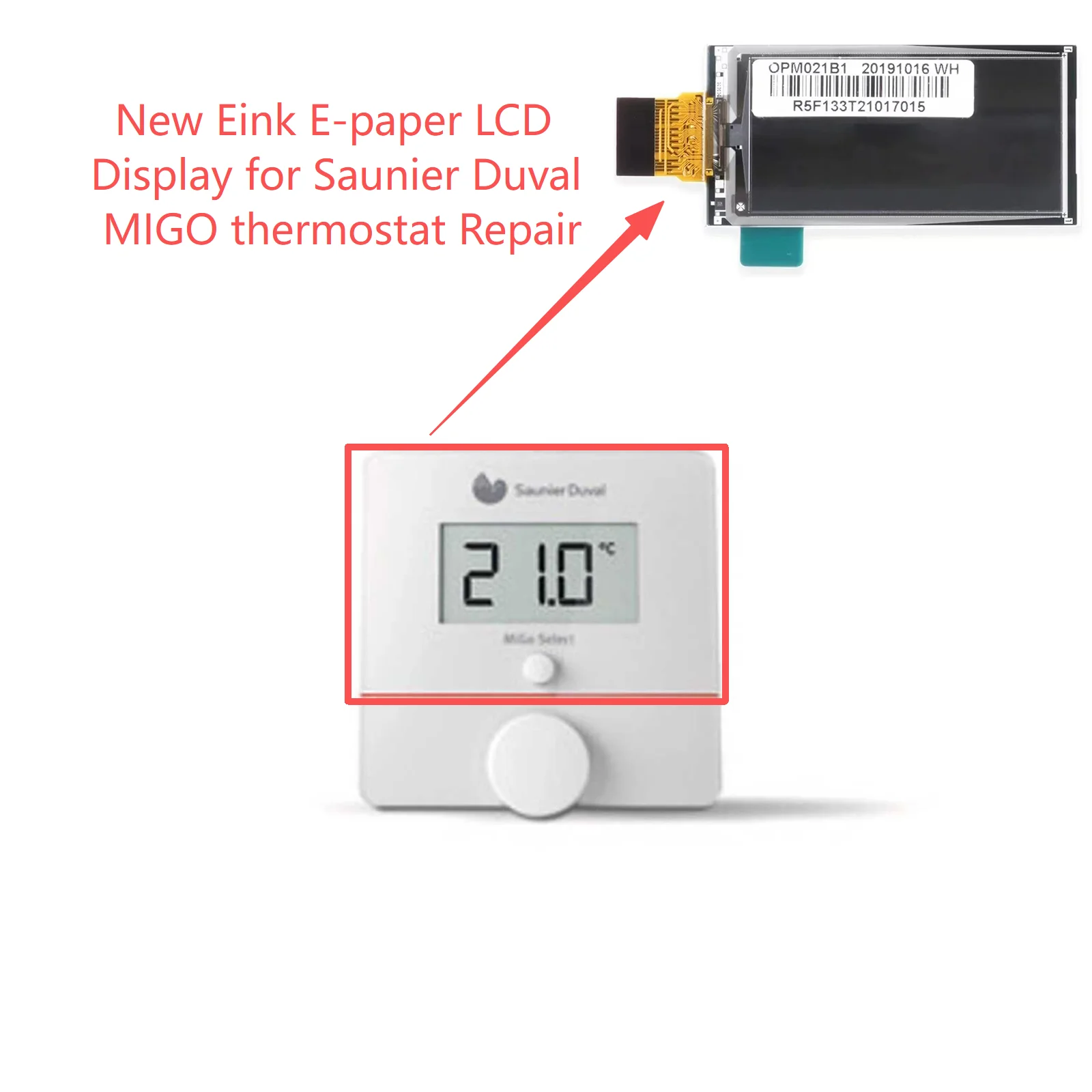 Фото Новый ЖК-дисплей Eink E-paper для замены термостата Saunier Duval MIGO №1