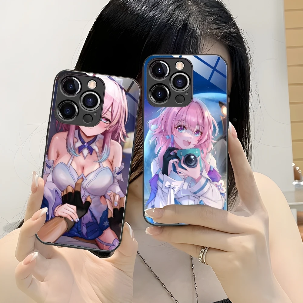 Чехол для мобильного телефона Honkai Star Rail March iPhone 16 15 14 13 12 11 X XR XS 8 Pro Max Plus стеклянный