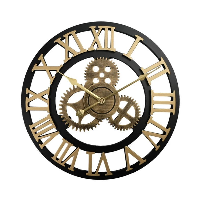 

X6HD 40/50cm Vintage Silent Wall Clock Arabic Roman Numeral Pendulum Clocks for Living Room Bedroom Office Home Decor