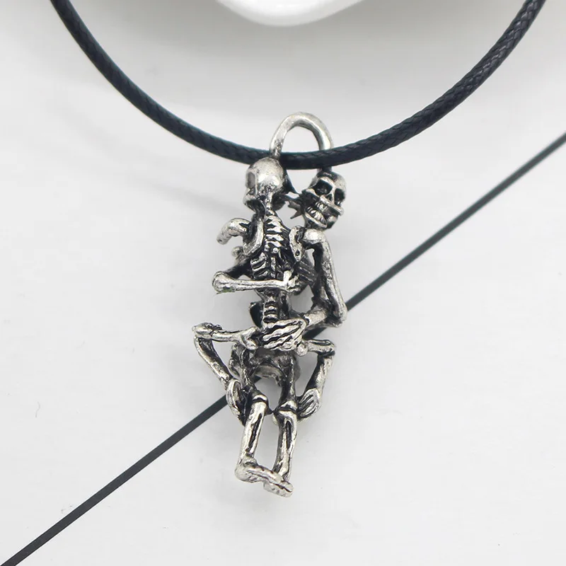 Модное мужское колье Infinityl ожерелье-чокер любовь для влюбленных пар, черепа, обнимающееся ожерелье, женские черные ювелирные изделия, мужские ювелирные изделия в стиле хип-хоп