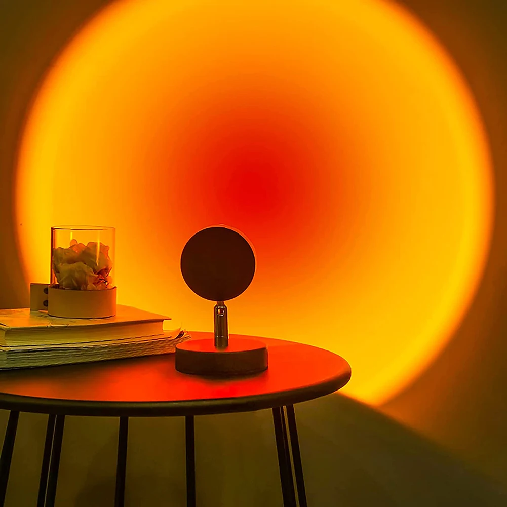 

Цветной RGB-светильник С закатом, Радужный светодиодный ночник с проекцией, с USB, для дома, спальни, задний фон, атмосферное украшение, светиль...